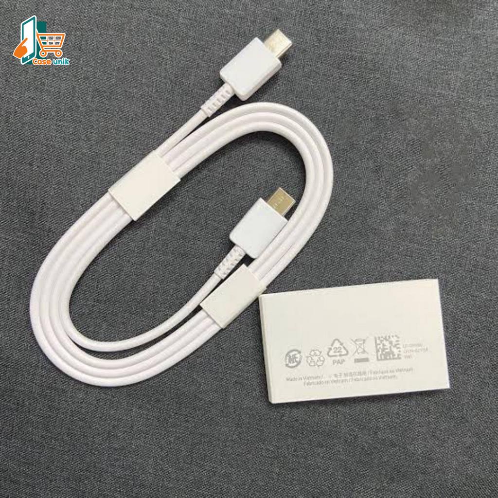 Kabel Data Cable ORIGINAL Samsung cabutan S21 nonpack super fast Charging for Galaxy A23 A33 A53 A73 5G s21+ S21fe s21ultra s22 s22+ s22ultra note20 Note20ultra s23 s23+ s23ultra z flid 4 z fold 4 z flip 3 z fold 3 Original TYPE C TO TYPE C CS5759