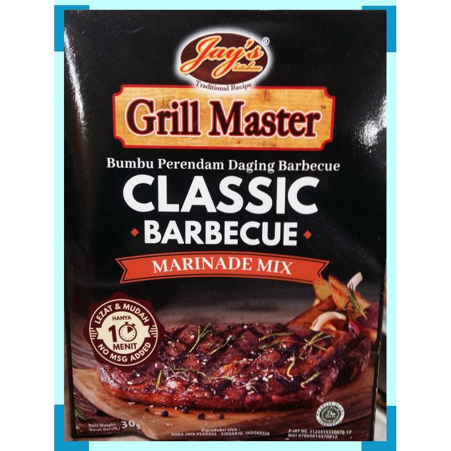 

GRILL MASTER CLASSIC BARBECUE MARINADE MIX 30 GR bumbu perendam daging