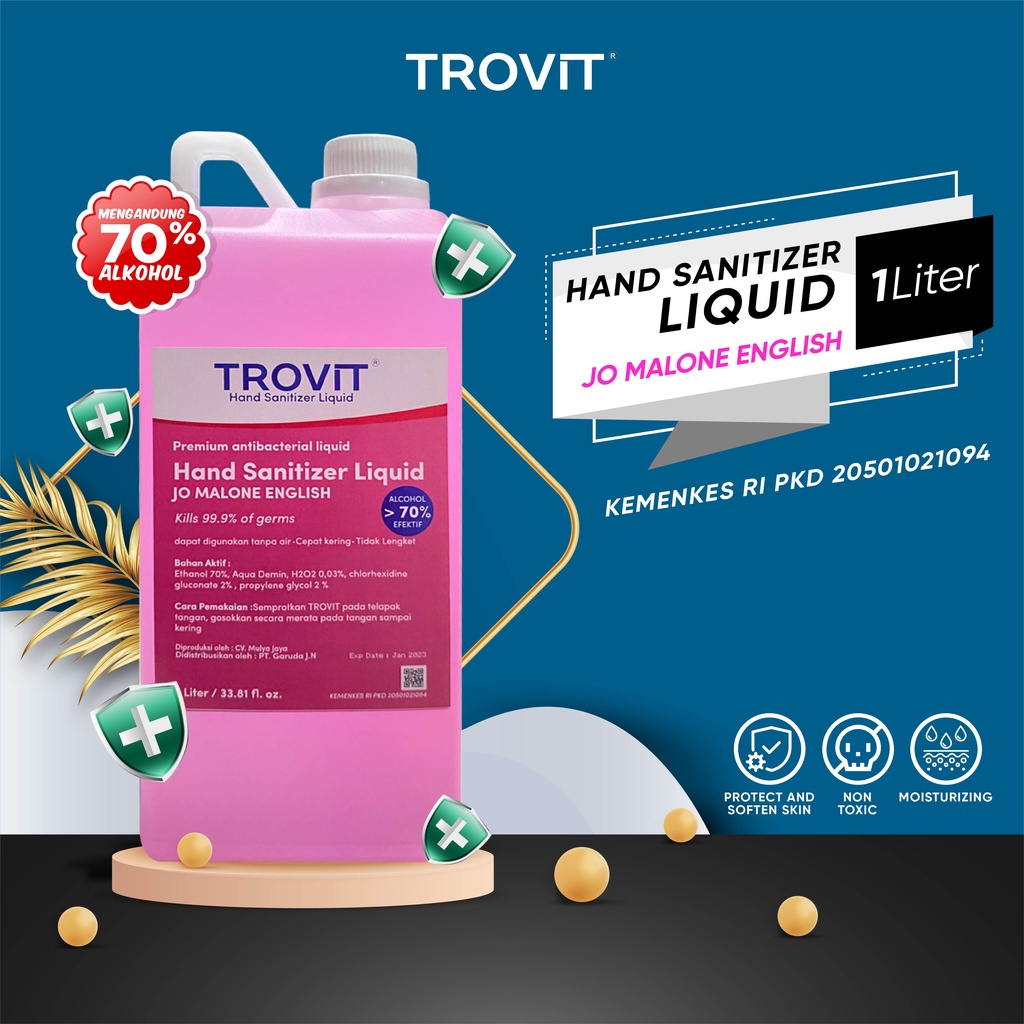 [Best Seller] Hand Sanitizer Trovit Cair/Liquid 1 Liter