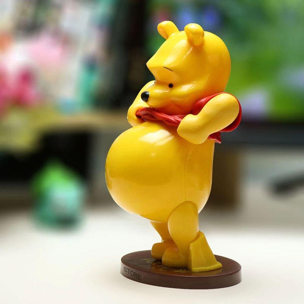 AUGUSTINA Koleksi Dekorasi Meja Winnie The Pooh Model Kreatif Ornamen Mobil Mainan Kartun Beruang Action Figure