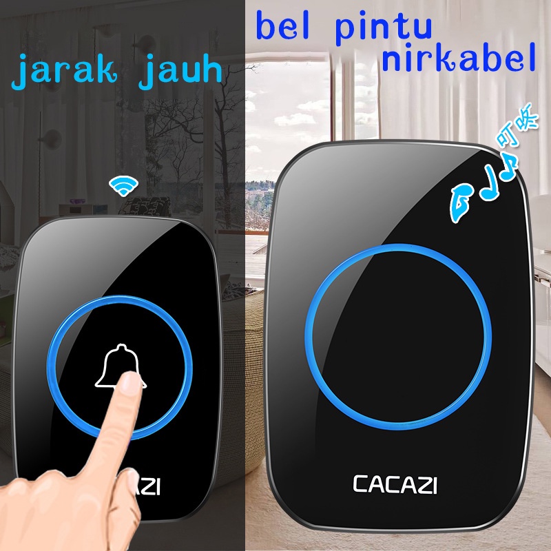 [Promo Free Baterai]Bel Rumah / Bel Pintu Rumah / Bell Rumah / Bell Pintu Rumah - A10 Wireless Remote Door Bell 38Tune - 1PCS Receiver Bel Bintu Nirkabel Jarak Jauh Bel Pintu Rumah Vila Nirkabel Bel Panggilan Masuk Pengingat Panggilan Lansia Waterproof De