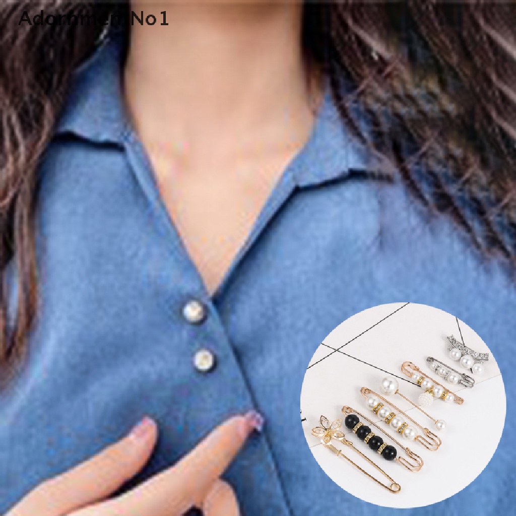 (AdornmentNo1) 10pcs / Set Bros / Pin Aksen Mutiara Imitasi Untuk Aksesoris Wanita