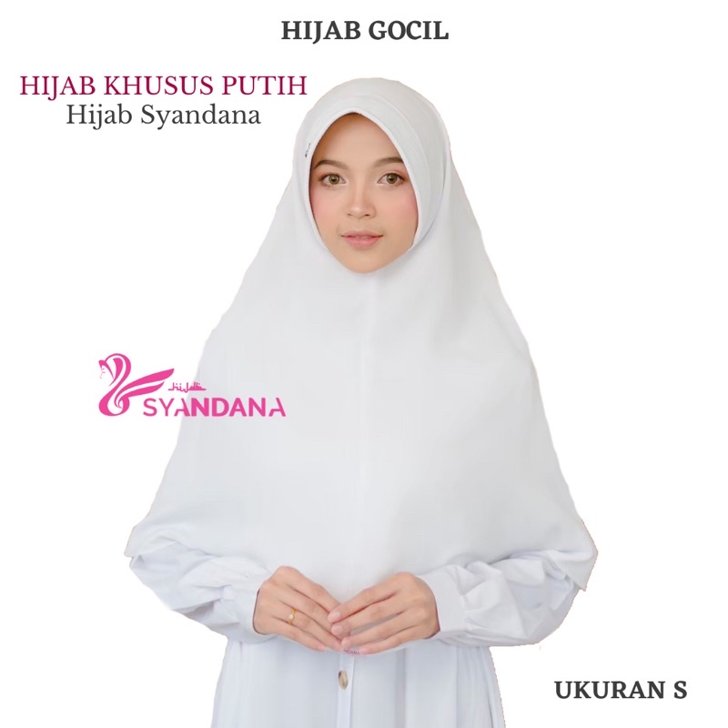 Hijab Syandana Gocil Putih Hijab Warna Putih Jilbab Putih Khimar Putih