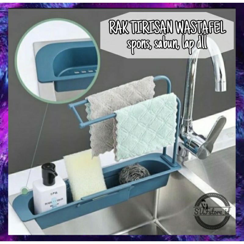 [HARGA PROMO] [PALING MURAH] Rak Tirisan Spon | Tempat Spons Cuci Piring Lap Meja Dapur Wastafel | K