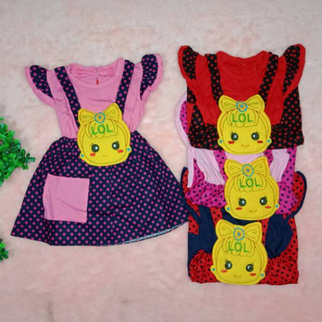 Ss#310 Dress Anak Perempuan Size 9-18bulan / Pakaian Anak Perempuan / Terusan Anak Cewek / Baju Lol