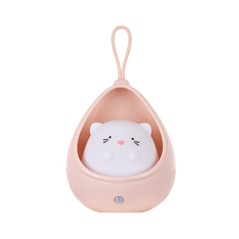 Lampu Malam LED Bentuk Kelinci / Kucing Lucu Tenaga USB Bahan Silikon Untuk Dekorasi Kamar Anak