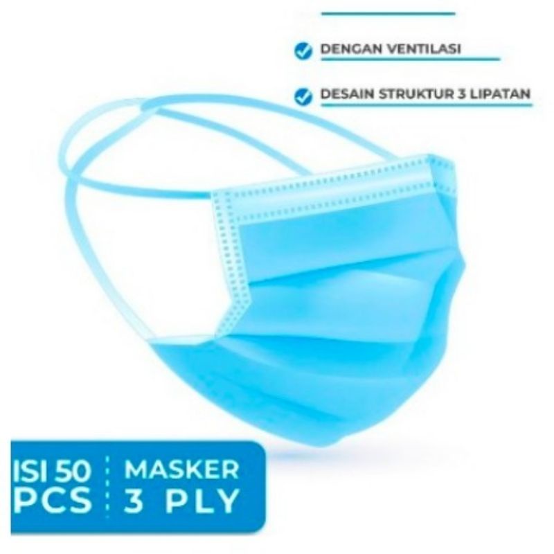 Masker hijab tali silang isi 50pcs no box