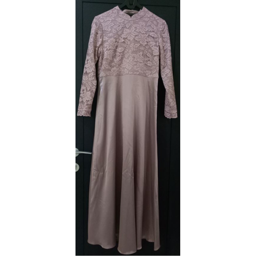 [PRELOVED] Dress Brukat Dusty Purple