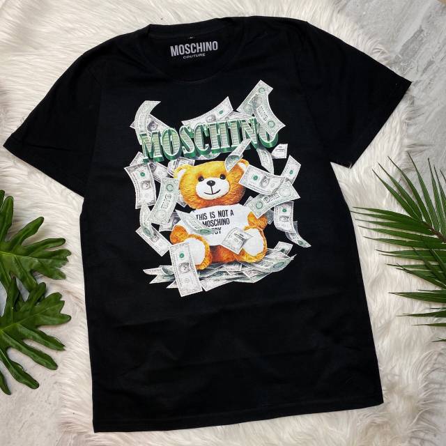 Kaos Moschino money/Brandedtee/kaos cewek/kaos import/BLTEE/TSHIRT