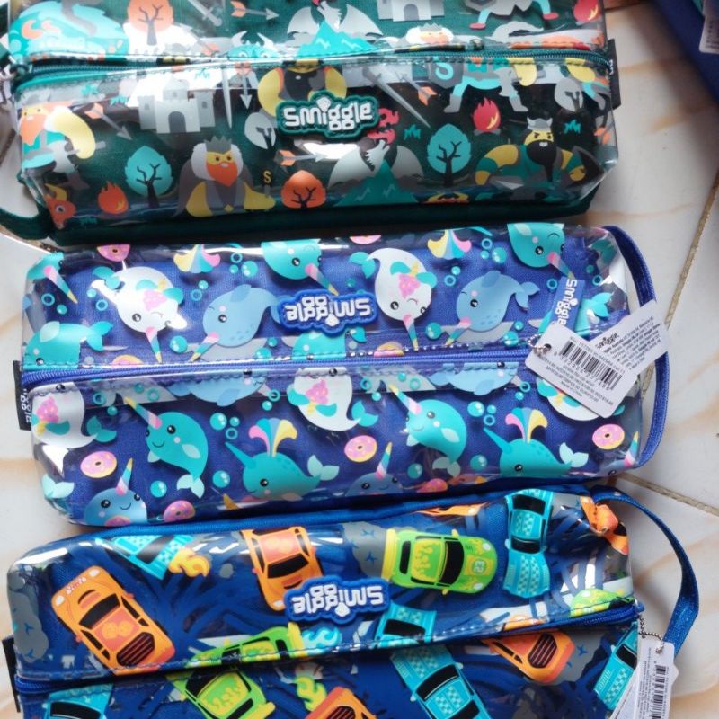 

smiggle pencil case 2 zipper / seleting whirl