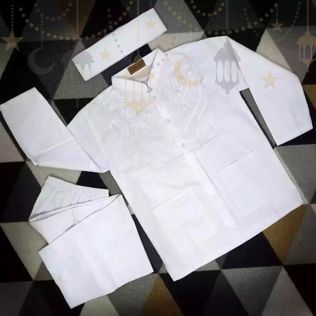 baju muslim anak laki laki/ koko habsyih/ kokoh putih polos/ baju muslim anak laki laki.