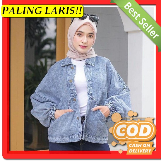 Saimer Jacket Jeans Oversize Wanita Import / Vintage Baggy Jaket Jeans Wow - Lalita Jaket Jeans Wani