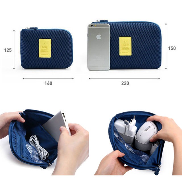 Tempat Charger dan Headset Organizer Bag Travel Mini Tempat Penyimpanan Kabel Data Serbaguna Waterproof