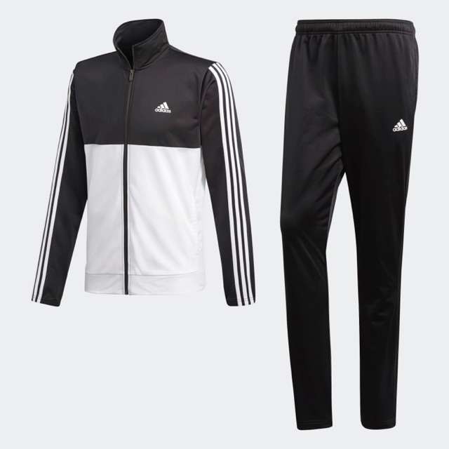 Adidas Men Back 2 Basics 3-Stripes Track Suit Black White Original