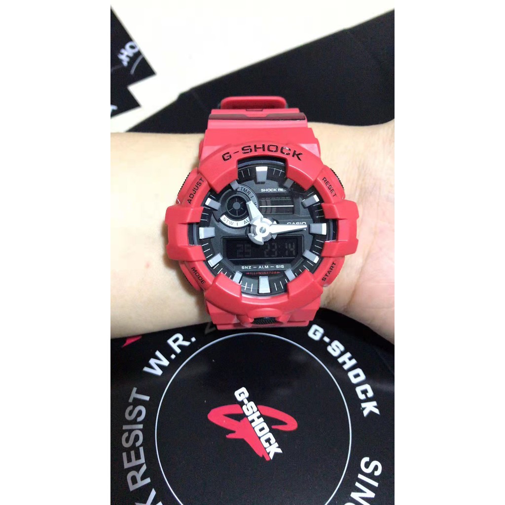 [Tersedia] CASIO GSHOCK GA700 joint full set waterproof-GA700 joint protection waterproof-GA700 black red