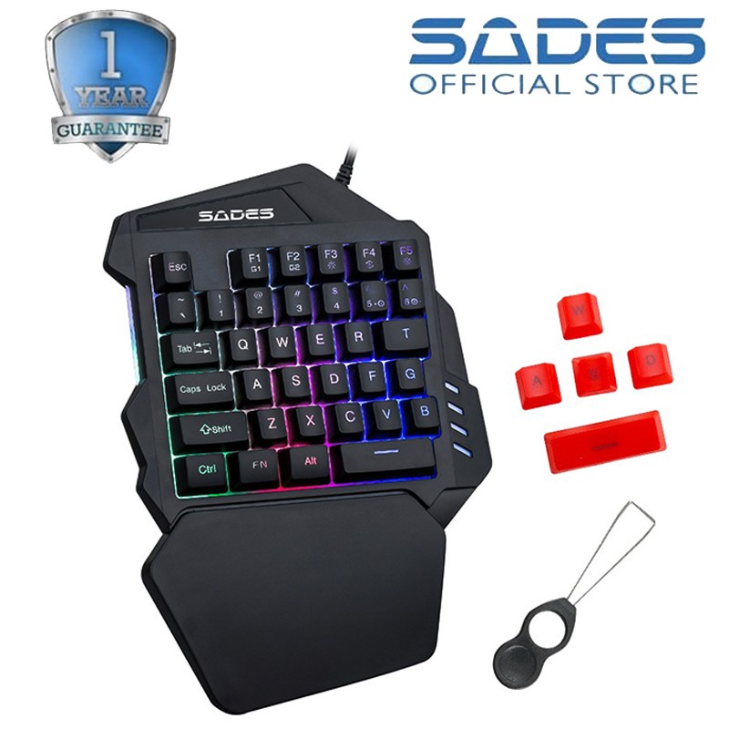 Sades Revolver TS-36 TS36 Keyboard Gaming RGB Single Handed Original