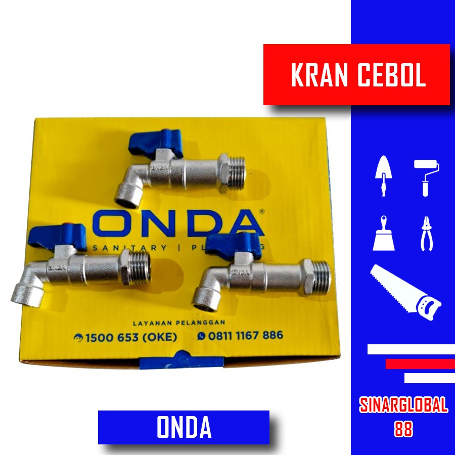 KRAN TEMBOK / KRAN BESI TEMBOK / KRAN TAMAN PENDEK / KRAN BC ONDA 1/2