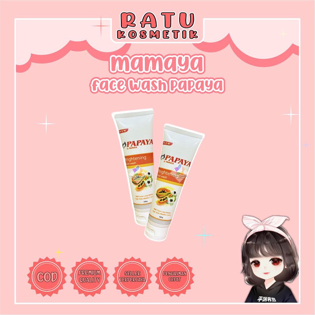 ❤ RATU ❤ Papaya Brightening Face Wash By Mamaya 100g (  BPOM✔️ )