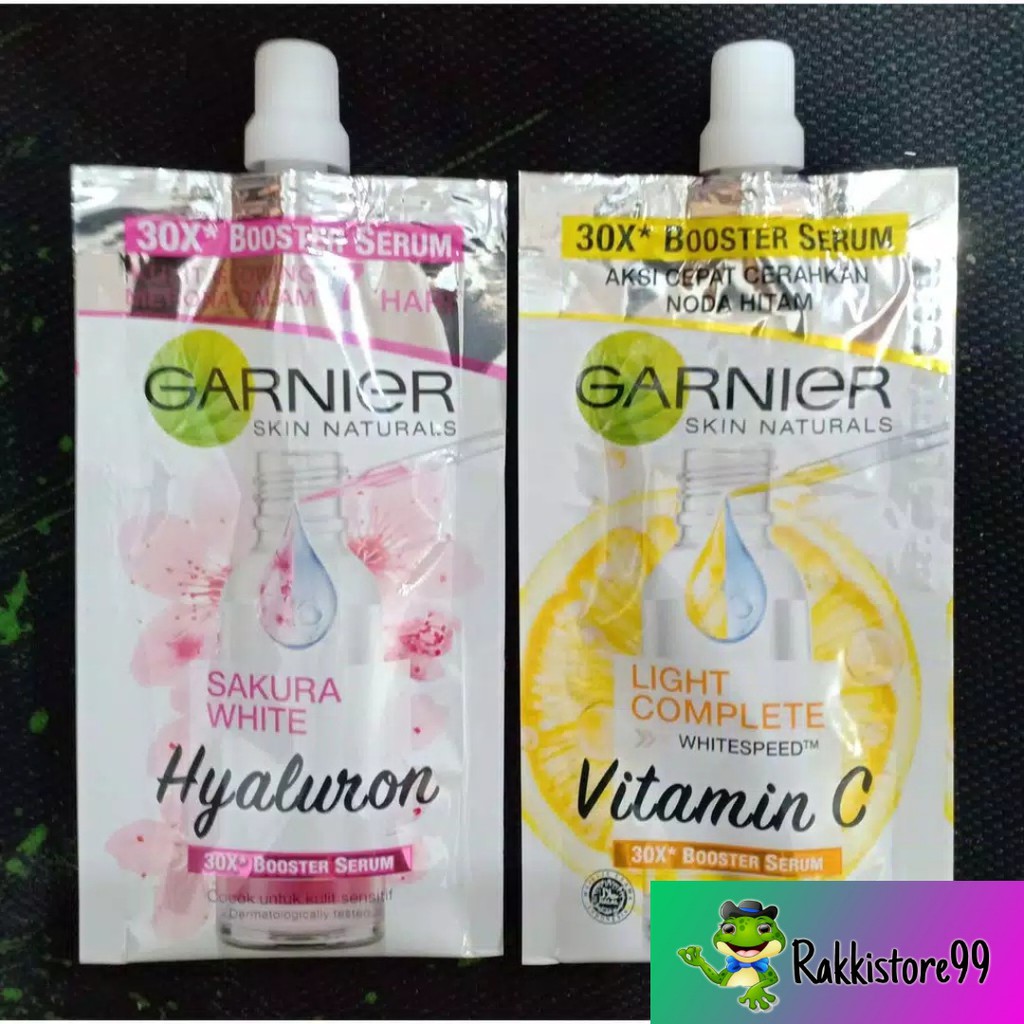 ❣️Rakkistore99❣️ Garnier Serum Light Complete White speed Vitamin C/Sakura White Hyaluron 30x Booster 7.5ml (SACHET) /15ml