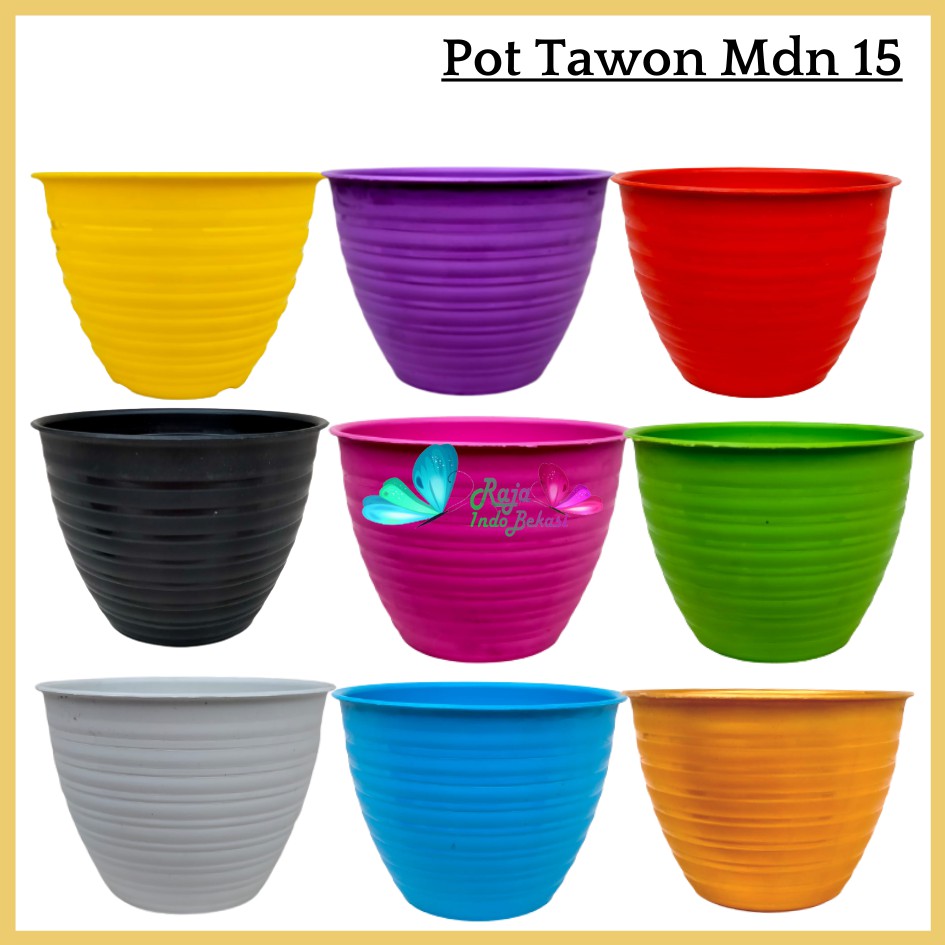 Pot Tawon MDN 15 Cm Putih Gold Emas Pink Hijau Ungu Orange Kuning Biru Pot Tawon 15 18 21