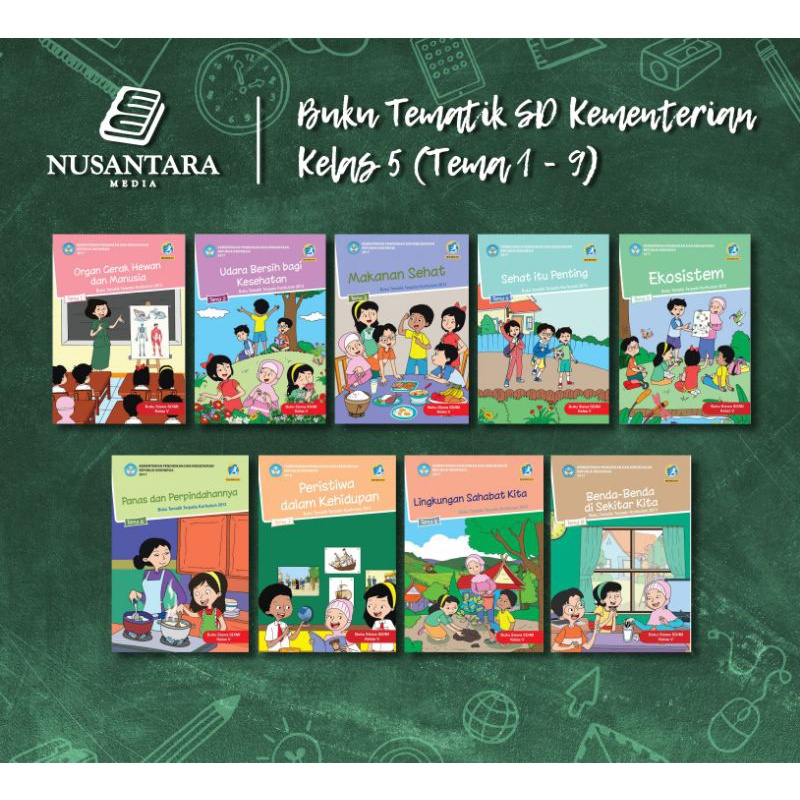 Jual Buku Tematik siswa kelas 5 Tema 1 sampai 9 | Kurikulum 2013 ...