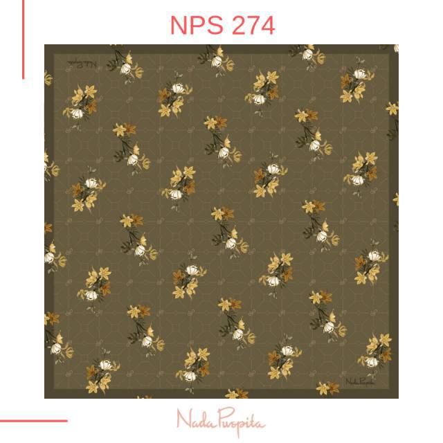 READY STOCK NPS 274 NADA PUSPITA SCARF FLORET SERIES 