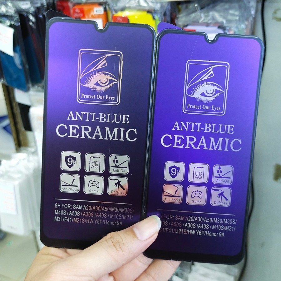 SAMSUNG S20 FE A14 4G A14 5G A34 5G A54 5G A12 M12 A51 A52 ANTI GORES LENTUR CERAMIC MIKA  BLUE LIGHT CERAMIC, ANTI RADIASI MATTE PELINDUNG LAYAR SCREEN GUARD FULL COVER