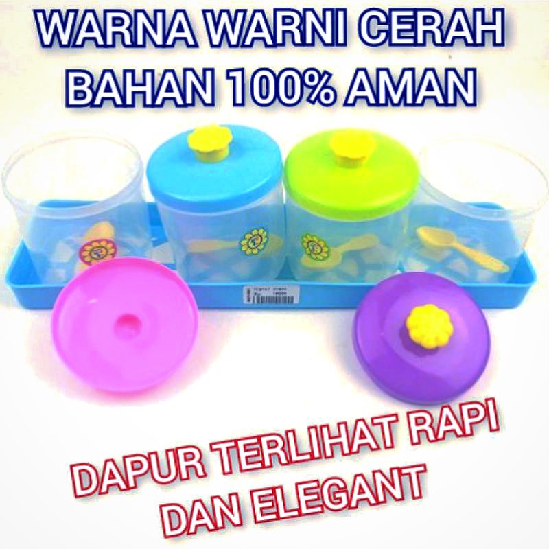 TEMPAT BUMBU 5 iN 1 TANTOS / Toples Bumbu Serba Guna Free Sendok Dan Rak / RAK BUMBU