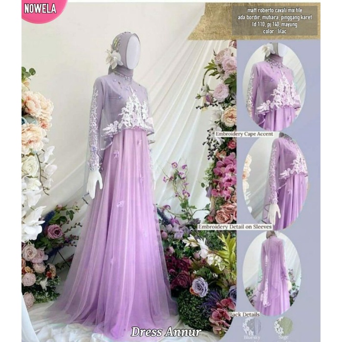 DRESS ANNUR | DRESS MUSLIM PESTA CANTIK BY NOWELA