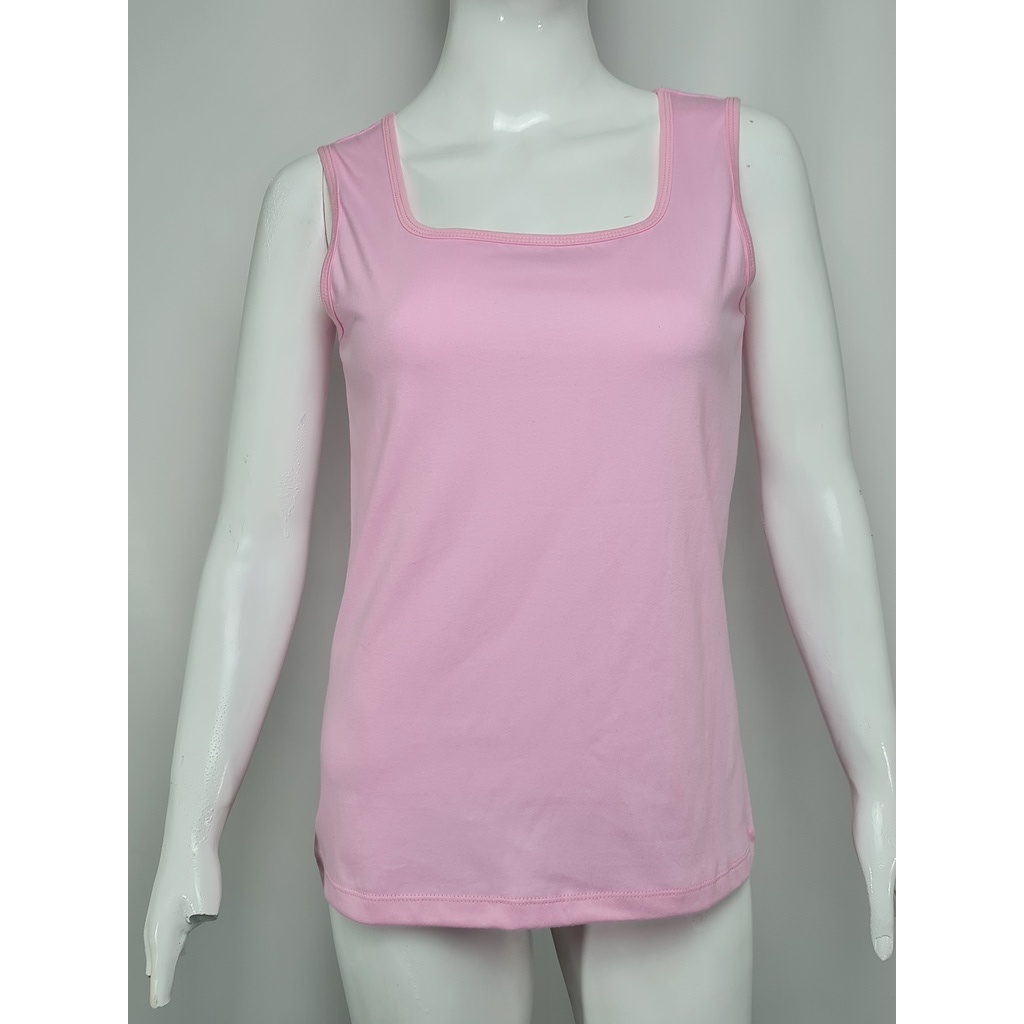 Singlet - Tank Top Wanita Katun Casual Pink