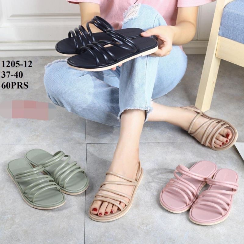 IMPORT sandal rancang sandal slop sandal tali sandal jelly sandal balance 1205-12