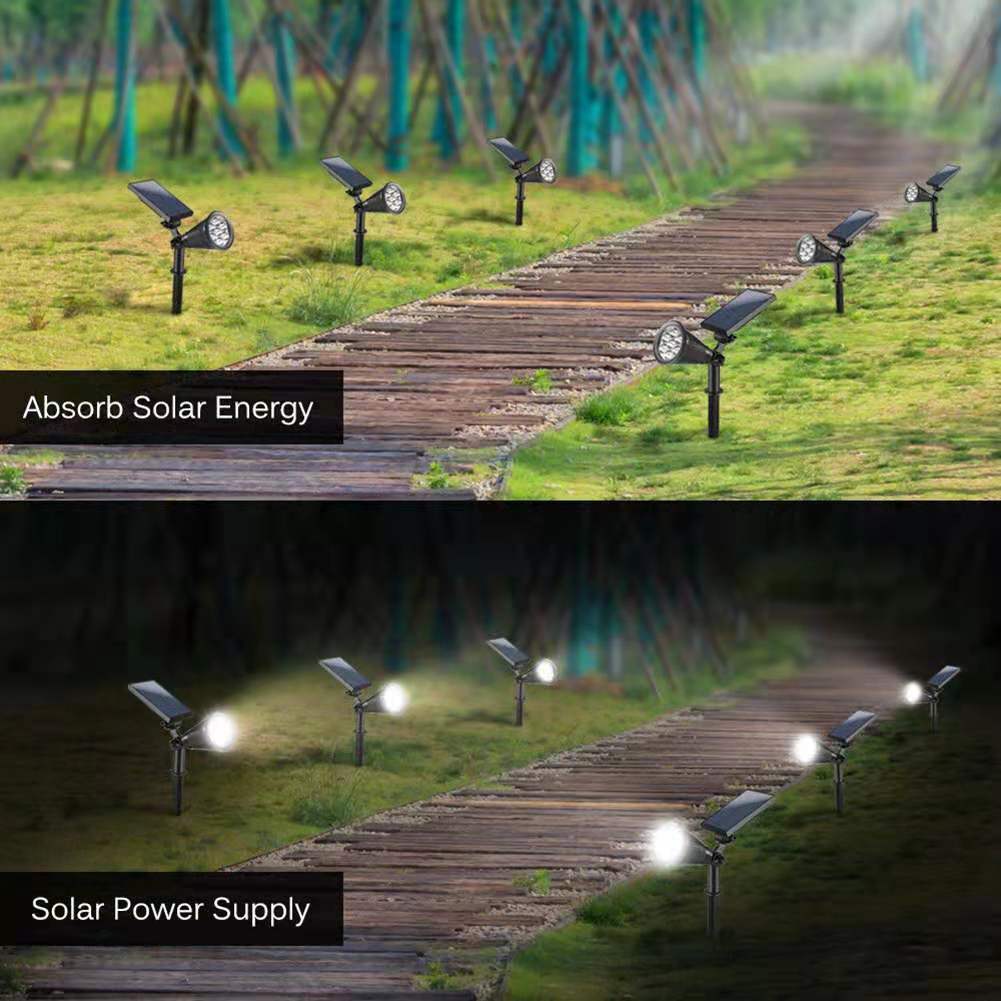 Lampu Taman 7 Led Tahan Air Surya Powered Landscape Spotlights