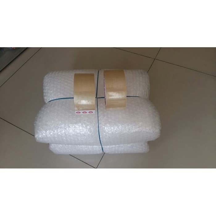

Paket Bubble Wrap 5m x 125cm + Lakban Daimaru Bening 2pcs | Aman 5 mtr