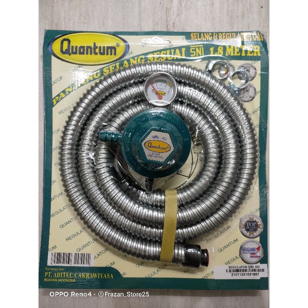 Regulator dan Selang Gas Kompor Merk Quantum QRL-032 SNI