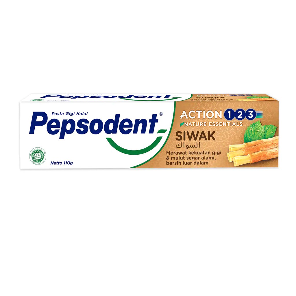 PEPSODENT ACTION 123 SIWAK NATURE ESSENTIALS PASTA GIGI - HALAL