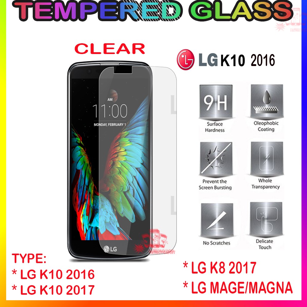 TEMPERED GLASS LG K10 2016  LG K10 2017  LG K8 2017  LG MAGE  LG MAGNA ANTI GORES KACA TEMPER GLASS CLEAR