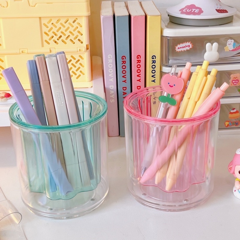 KENSHO Pen Holder / Tempat Alat Tulis / Clear Desk Set Aesthetic Import Lucu