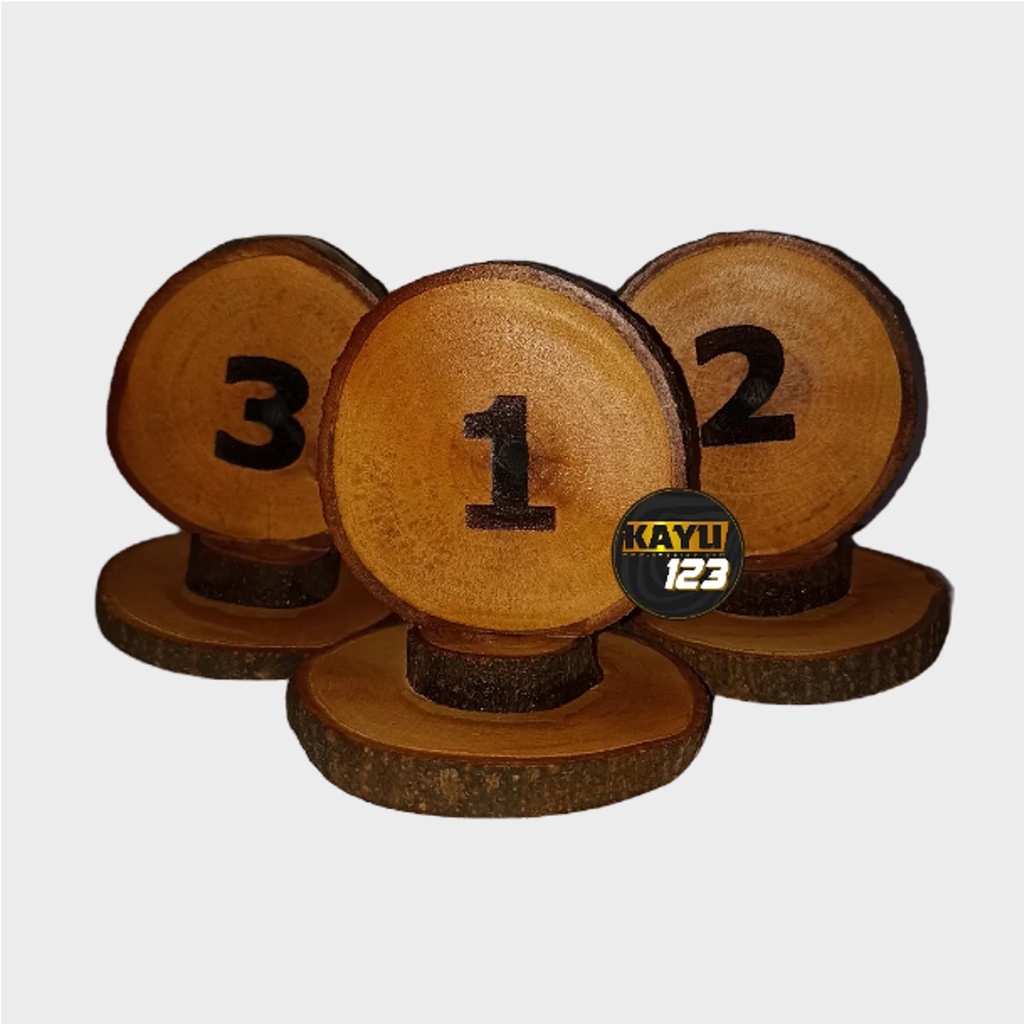 Nomor Meja Kayu Cafe Restoran Unik Table Number Stand Rustic