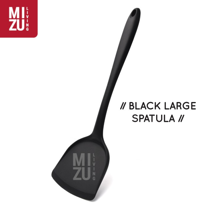 FULSILI Silicone Spatula Kitchen Sutil Silikon Anti-Lengket BPA-Free-BLACK SPATULA L
