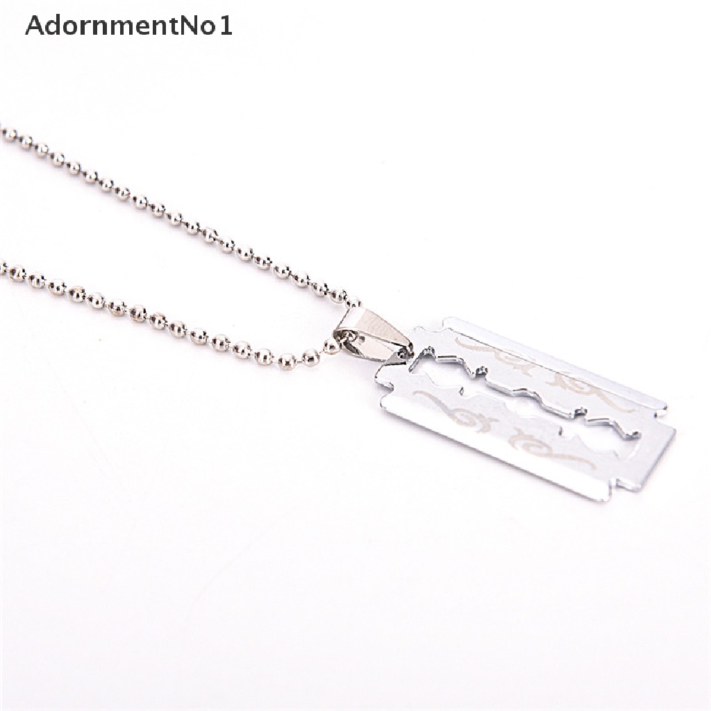 (AdornmentNo1) Favorite Kalung Rantai Dengan Liontin Pisau Cukur Bahan Stainless Steel Untuk Pria