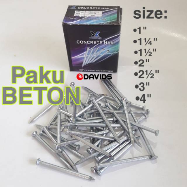 Paku beton dinding tembok putih