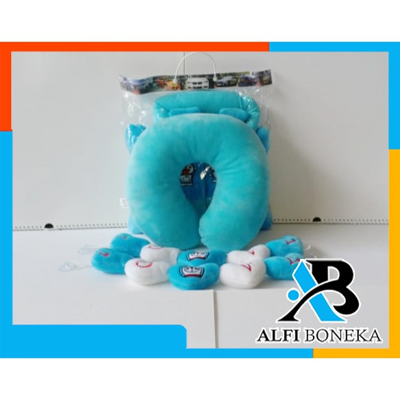 Set Interior Mobil Karakter Doraemon-3in1-Renceng Love-Bantal leher