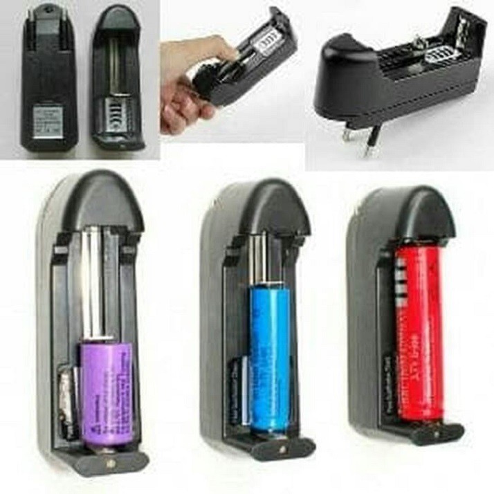 Charger Baterai 18650 1Slot 1 Slot Charger Vape Vapor Battery