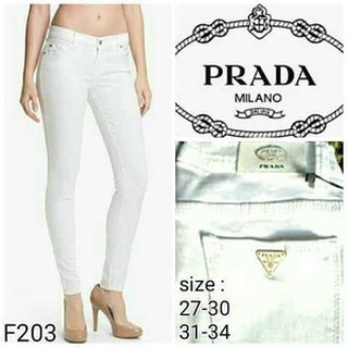  Celana  Panjang Putih Merk  Prada  size 27 34 Shopee Indonesia