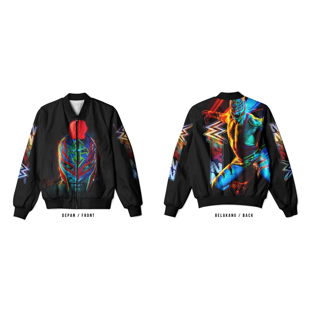 Jaket Bomber WK22 Rey Mysterio Custom Fullprint Pria Wanita