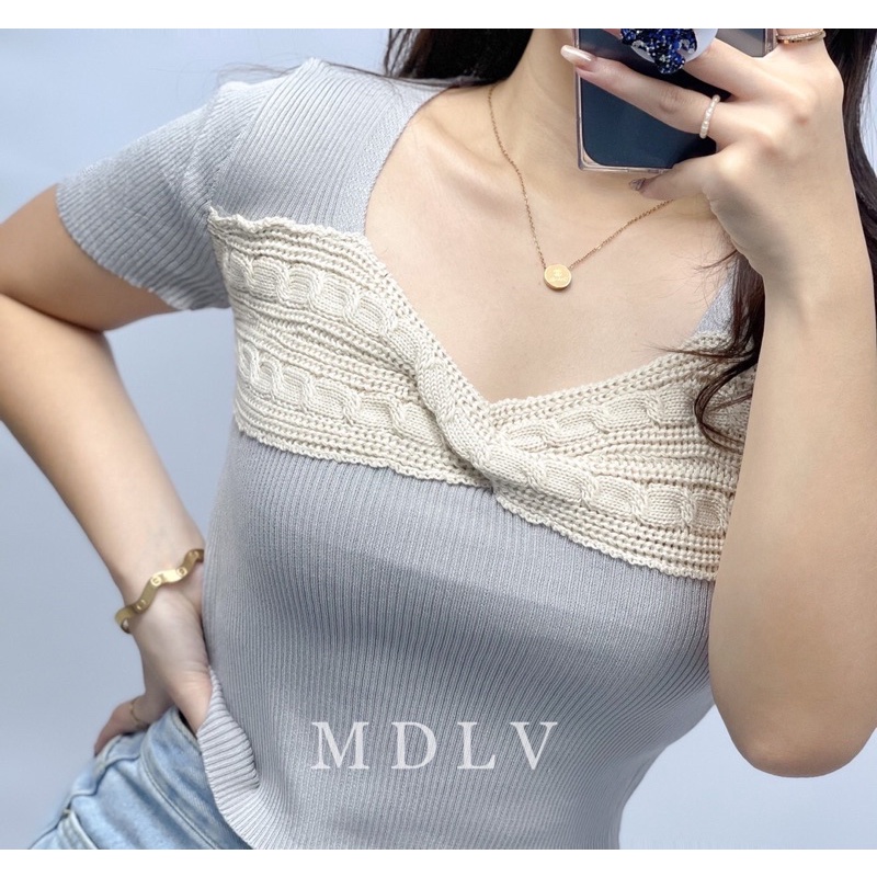 MDLV ~ 86013-1 Fiona Knit Top Atasan Blouse Rajut Fashion Import