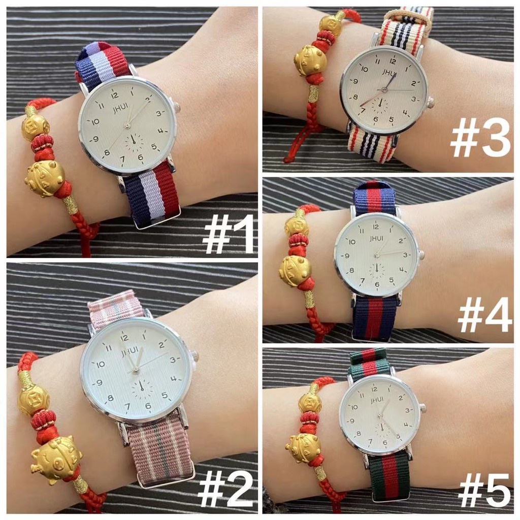 ✅Grosir Jam Senen - Jam Tangan Analog Quartz Wanita Strap Canvas Korean Style Fashion Jam Tangan Kanvas Impor