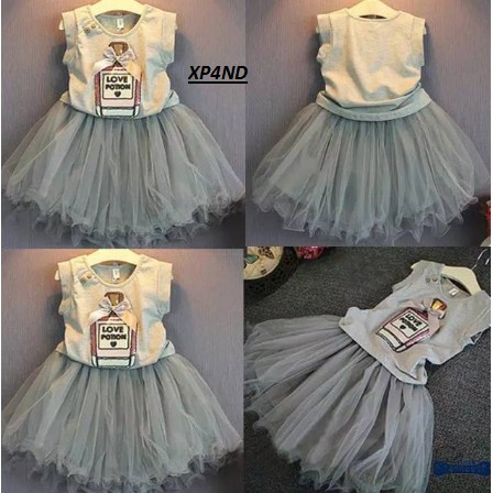 Terbaru Lebaran 2022 Baju Anak Perempuan Anak Cewek 2022Love Eats 3 4 Tahun, Biru Grey