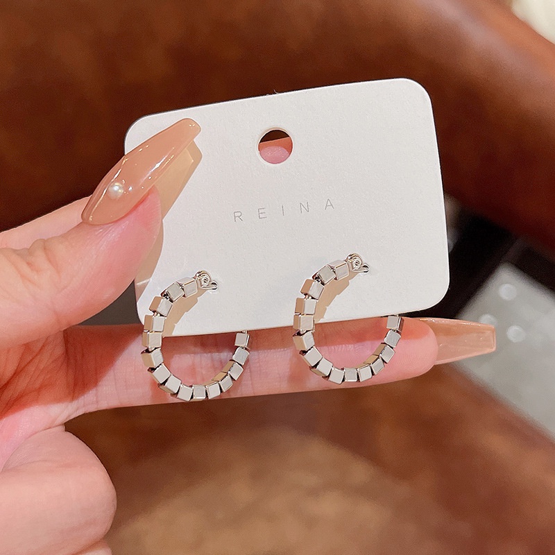 Anting Bulat Bahan Sterling Silver 925 Mewah Untuk Wanita