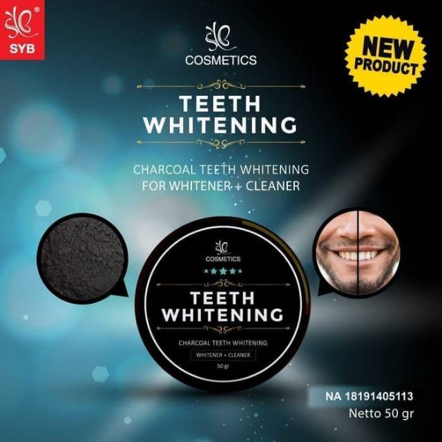 CHARCOAL TEETH WHITENING SYB COSMETICS BPOM PEMUTIH GIGI